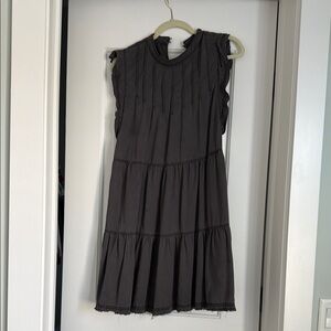 Anthropologie Women's Tiered Sleeveless Dress - Charcoal